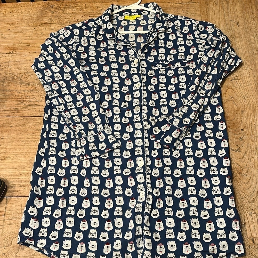 Roller Rabbit Polar Bear Print Pajama Dress Size Medium